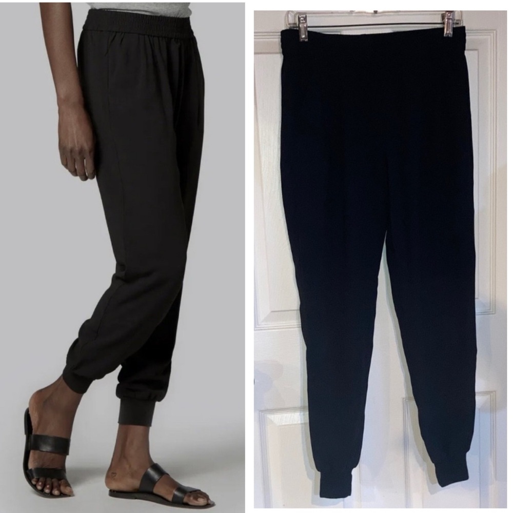 Joie Black Jogger Style Linen Feel Bottoms sz XSmall